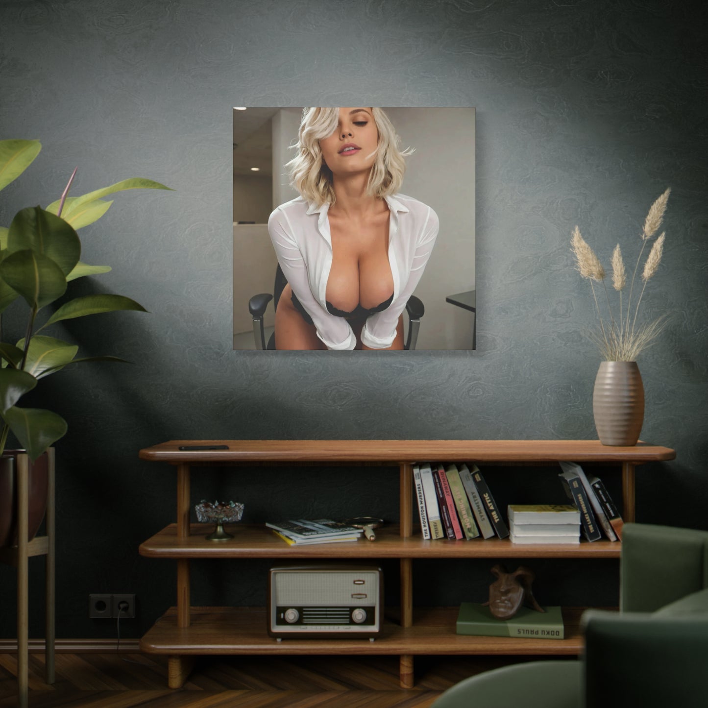HayleyJane Cox in a VERY revealing work blouse