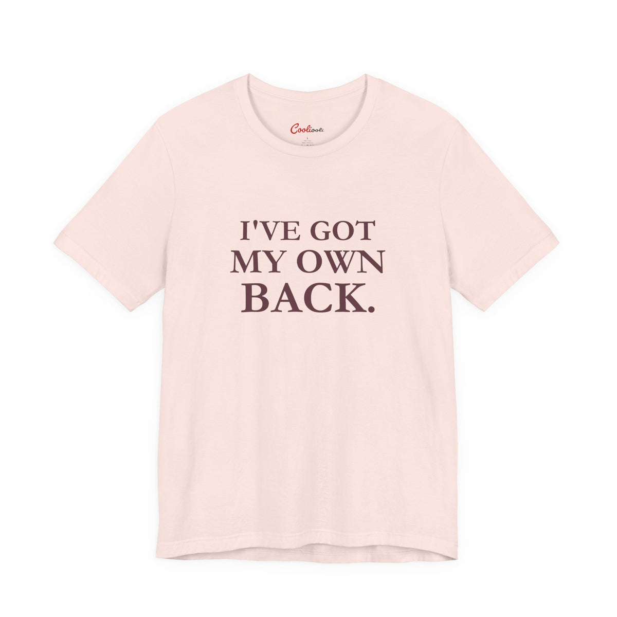 I'VE GOT MY OWN BACK. — Soft Pink Bella+Canvas 3001, accurate supplier front view