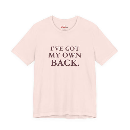 I'VE GOT MY OWN BACK. — Soft Pink Bella+Canvas 3001, accurate supplier front view