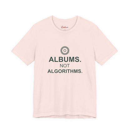 ALBUMS. NOT ALGORITHMS. — Soft Pink Bella+Canvas 3001, accurate supplier front view