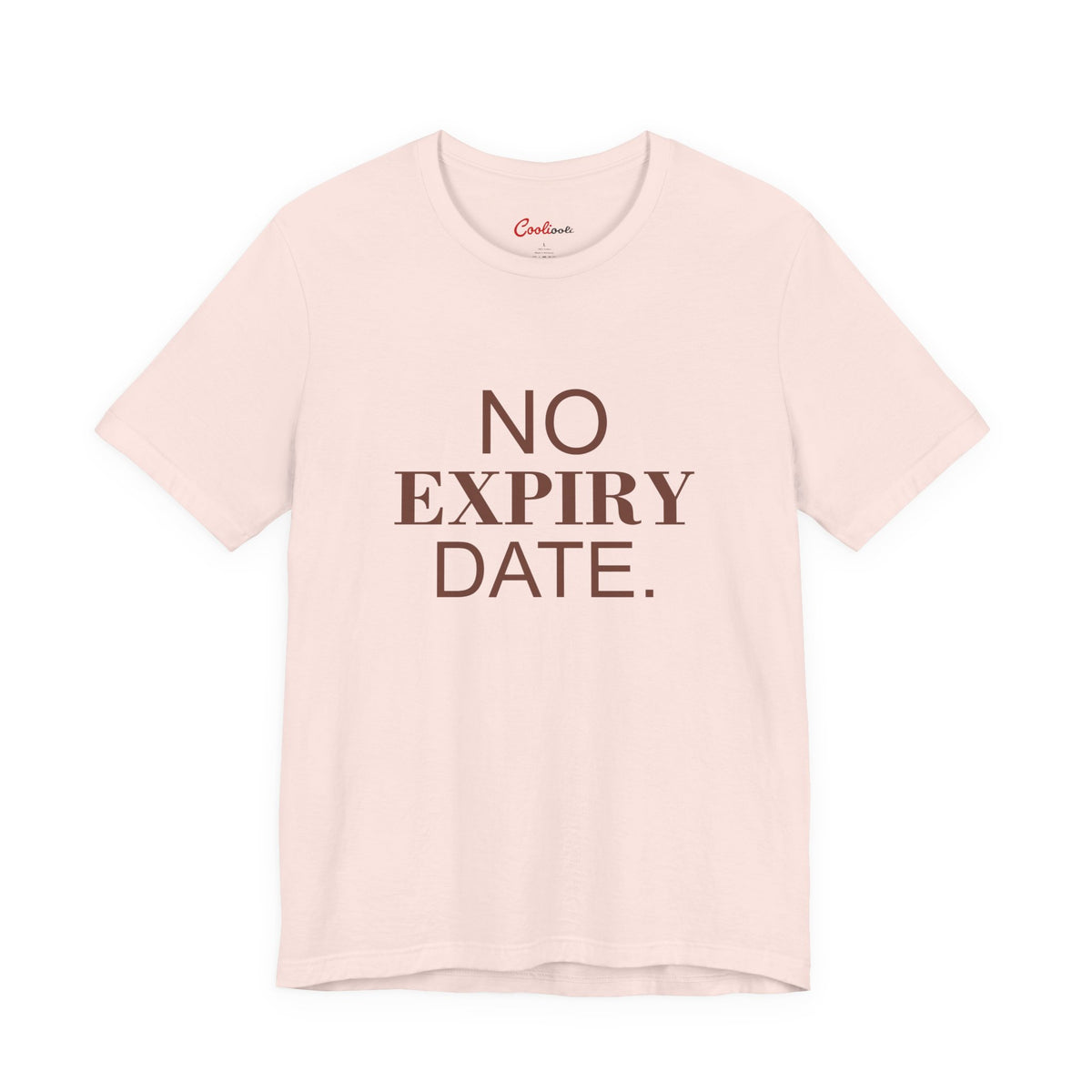 NO EXPIRY DATE. Bella+Canvas 3001 T-shirt — Soft Pink, accurate supplier front flat lay