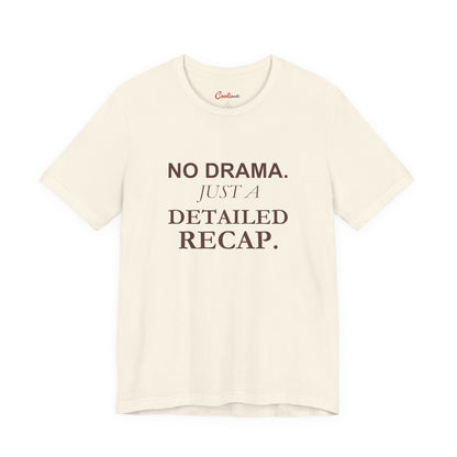 NO DRAMA. JUST A DETAILED RECAP. — Natural Bella+Canvas 3001, accurate supplier front view