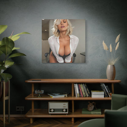 HayleyJane Cox in a VERY revealing work blouse