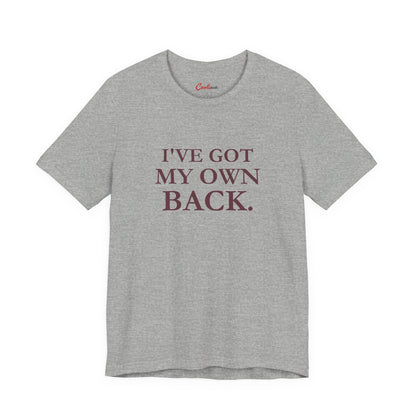 I'VE GOT MY OWN BACK. — Athletic Heather Bella+Canvas 3001, accurate supplier front view