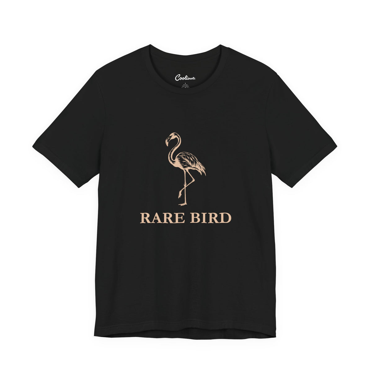 RARE BIRD — Black Bella+Canvas 3001, accurate supplier front view