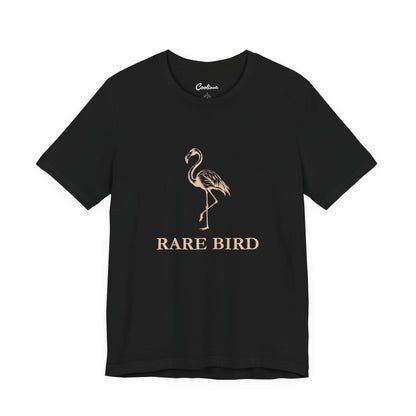 RARE BIRD — Black Bella+Canvas 3001, accurate supplier front view