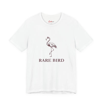 RARE BIRD — White Bella+Canvas 3001, accurate supplier front view