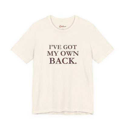 I'VE GOT MY OWN BACK. — Natural Bella+Canvas 3001, accurate supplier front view