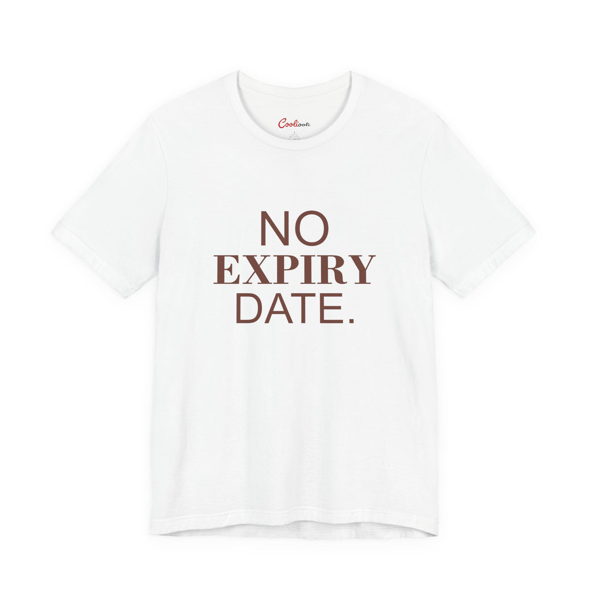 NO EXPIRY DATE. Bella+Canvas 3001 T-shirt — White, accurate supplier front flat lay