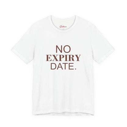 NO EXPIRY DATE. Bella+Canvas 3001 T-shirt — White, accurate supplier front flat lay