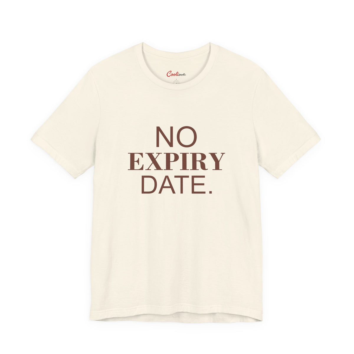 NO EXPIRY DATE. Bella+Canvas 3001 T-shirt — Natural, accurate supplier front flat lay