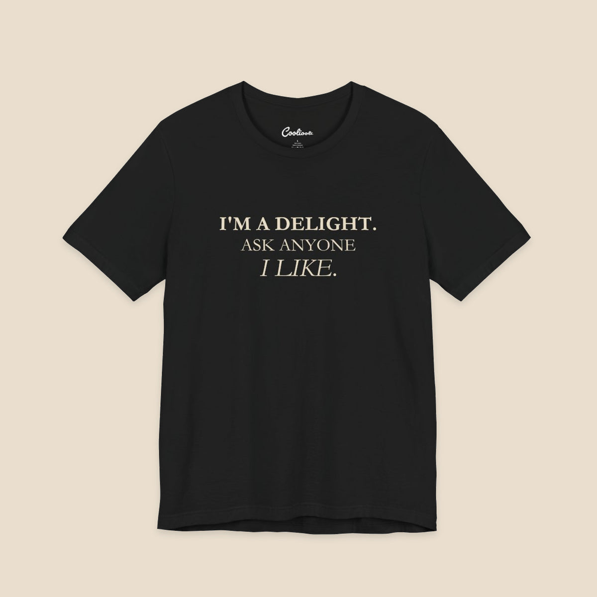 Black I'm a Delight slogan T-shirt front