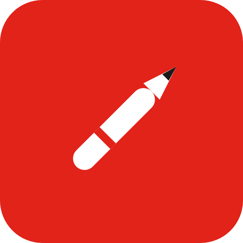 Custom Design Fee icon — a stylised pencil on red