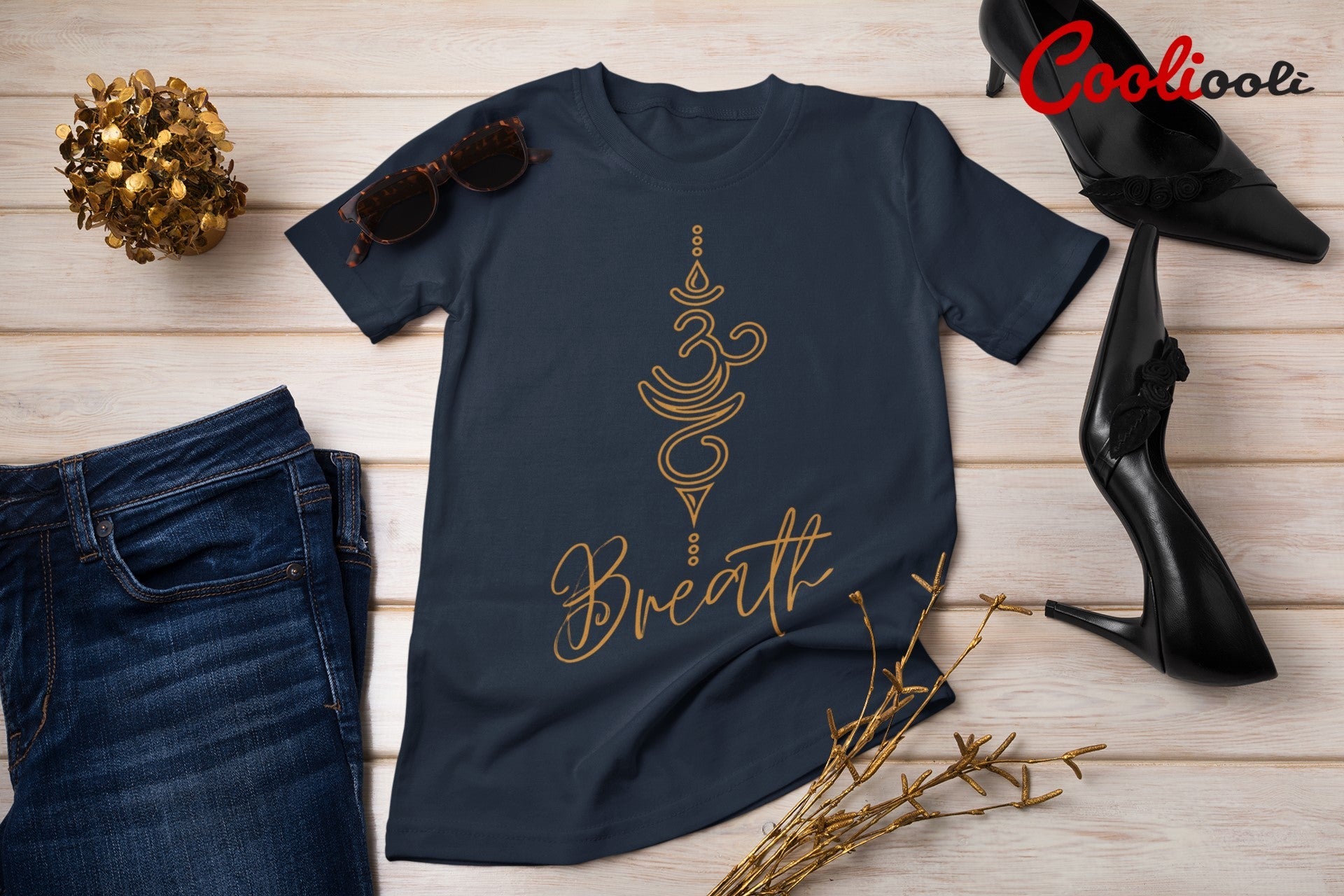 Breathe Symbol Spiritual T-Shirt - Cooliooli T-Shirt