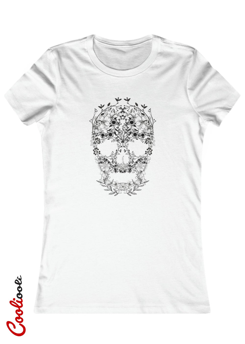 Floral Skull Tee - Cooliooli T-Shirt