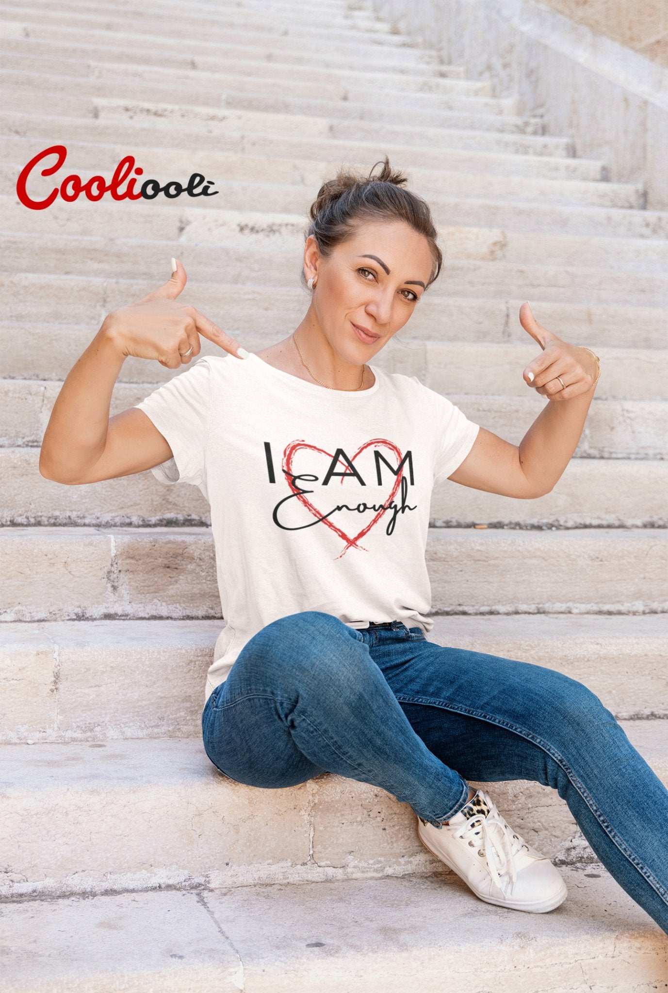 "I Am Enough" Assertive Slogan Tee - Cooliooli T-Shirt