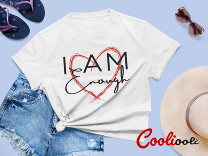 "I Am Enough" Assertive Slogan Tee - Cooliooli T-Shirt