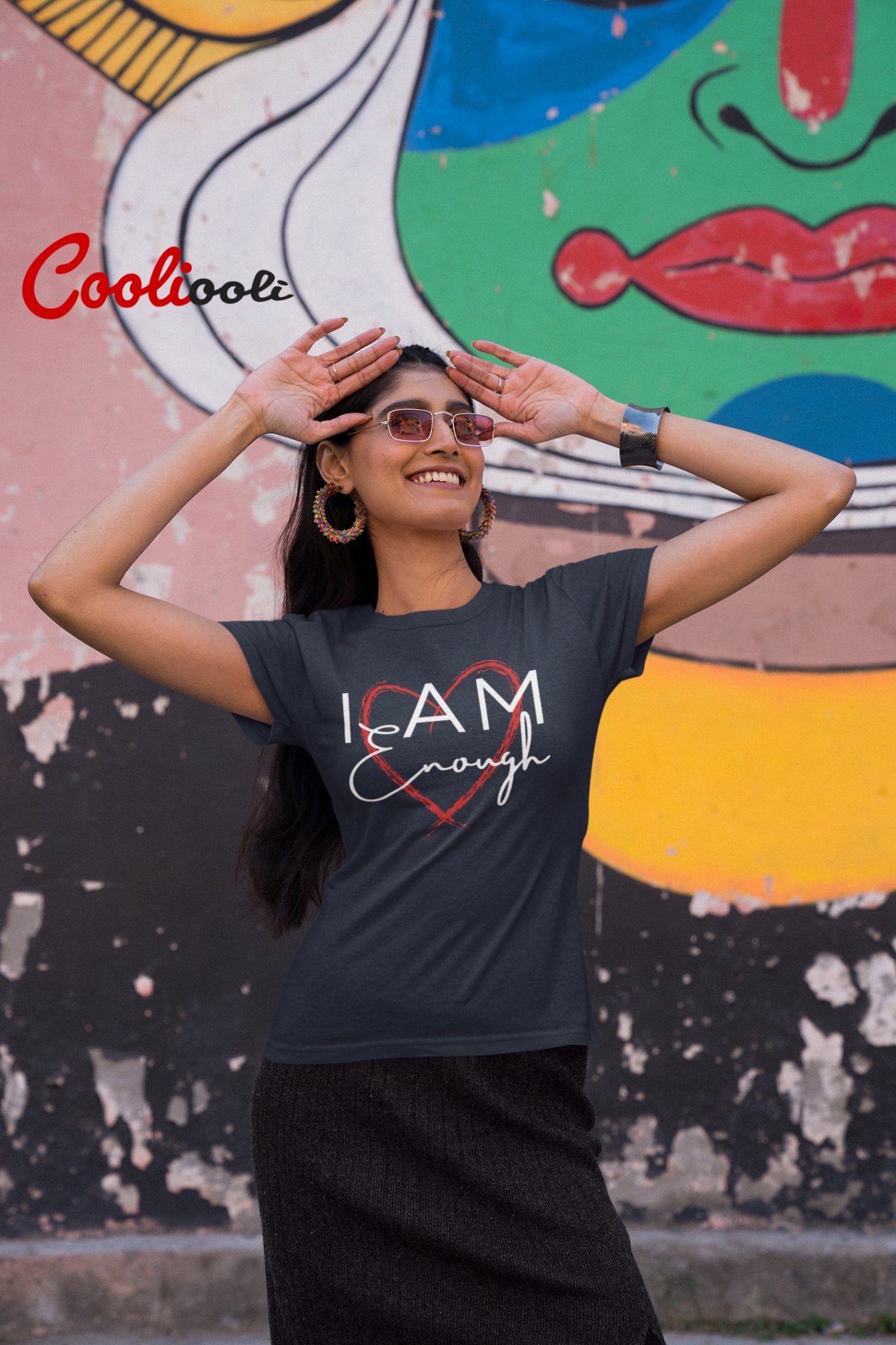 "I Am Enough" Assertive Slogan Tee - Cooliooli T-Shirt