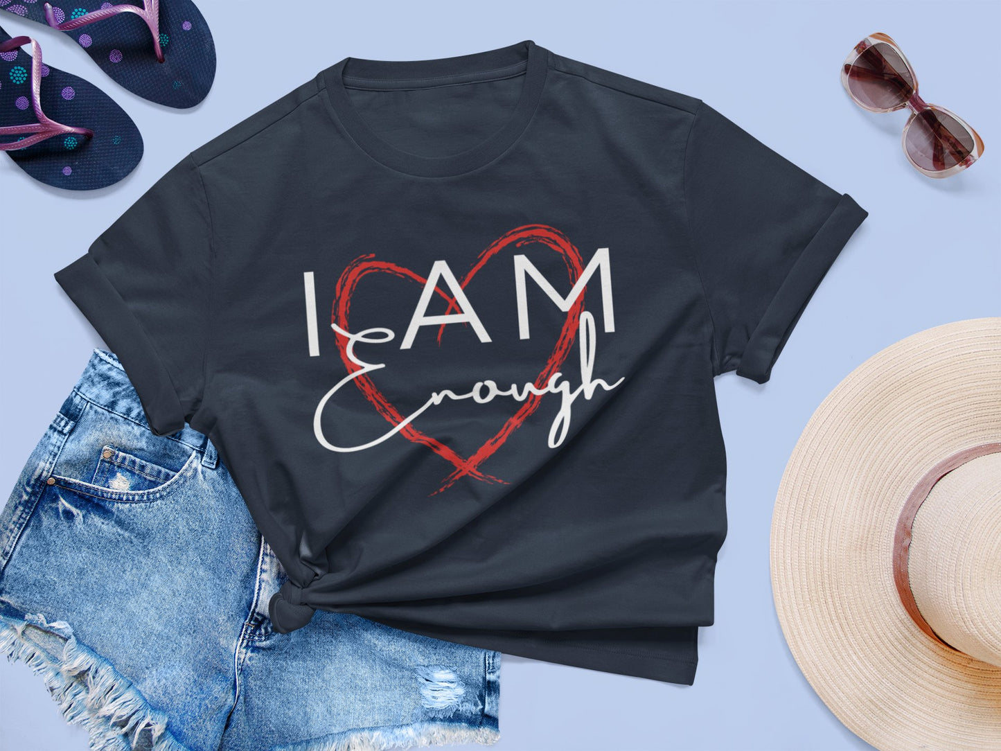 "I Am Enough" Assertive Slogan Tee - Cooliooli T-Shirt