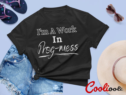 "I'm A Work In Progmess" Ted Lasso Tee - Cooliooli T-Shirt