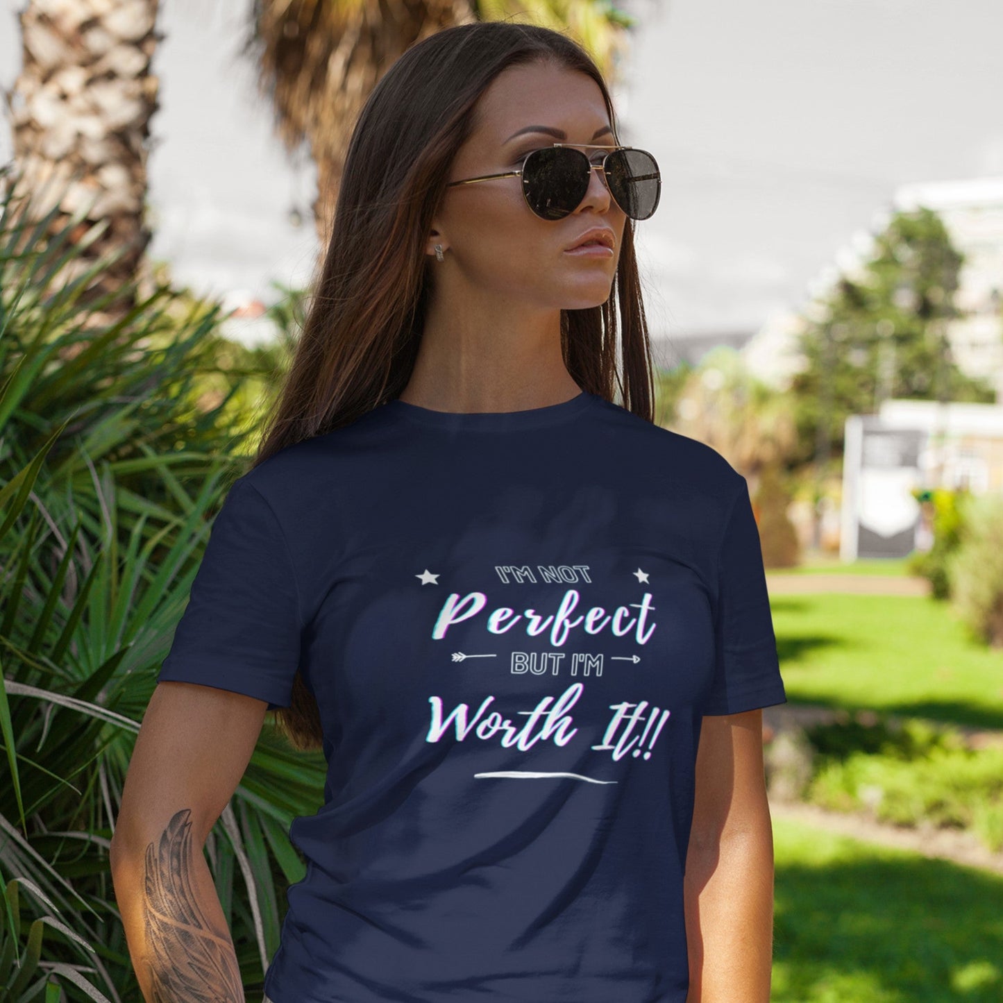 "I'm Not Perfect, But I'm Worth It" Sassy Graphic Tee - Cooliooli T-Shirt