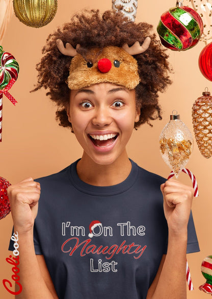 I'm On The Naughty List - Christmas Tee - Cooliooli T-Shirt