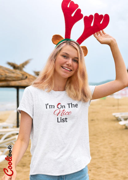 I'm On The Nice List - Christmas Tee - Cooliooli T-Shirt