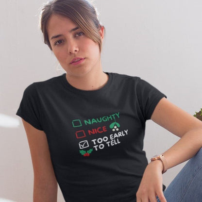Naughty Or Nice Christmas Tee - Cooliooli T-Shirt