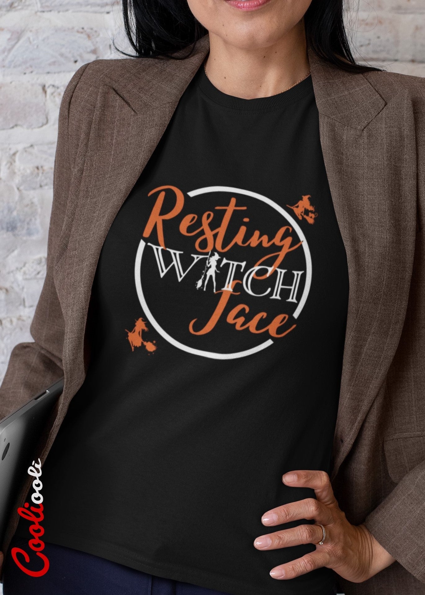 Resting Witch Face Halloween Tee - Cooliooli T-Shirt