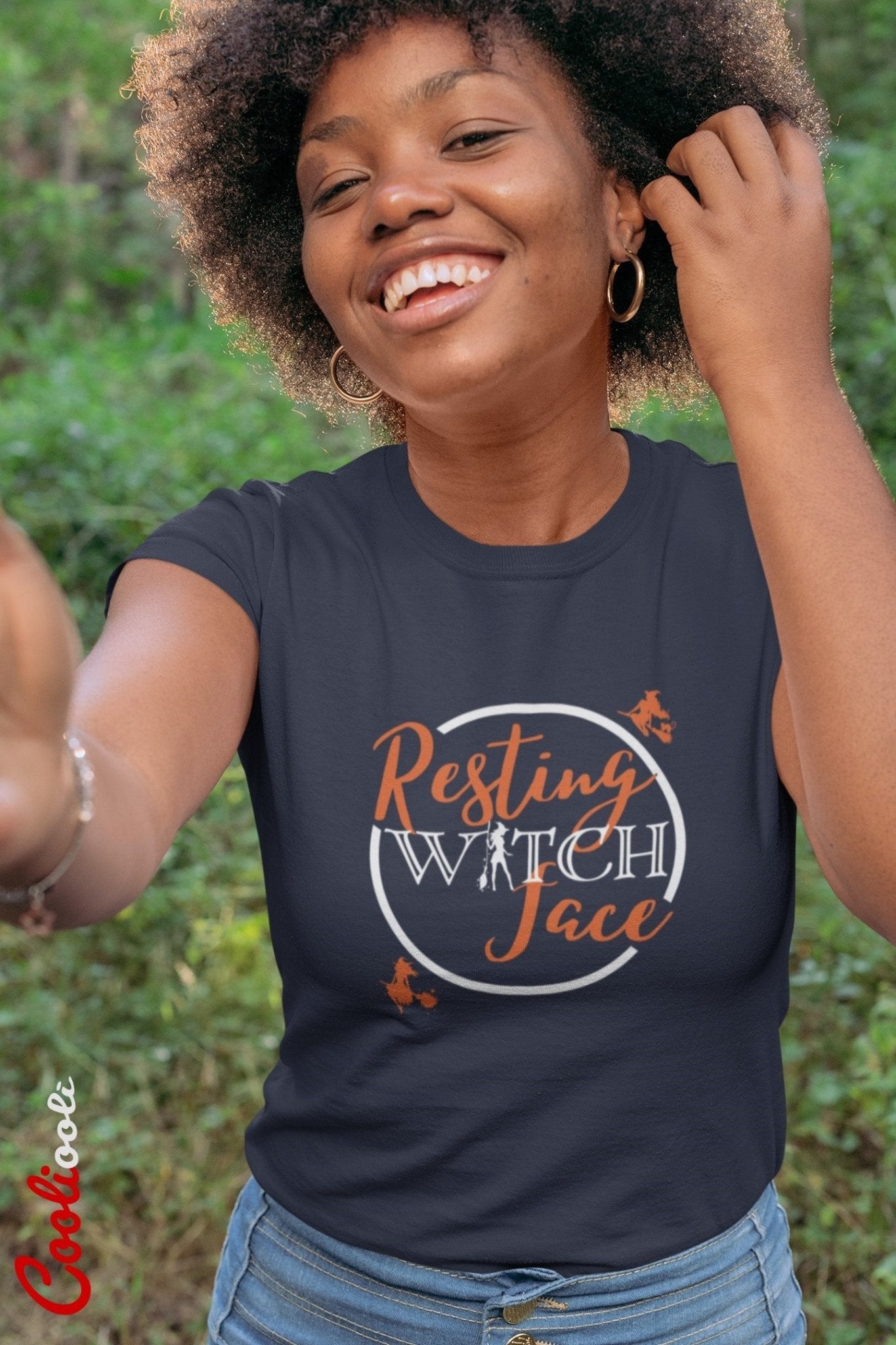 Resting Witch Face Halloween Tee - Cooliooli T-Shirt
