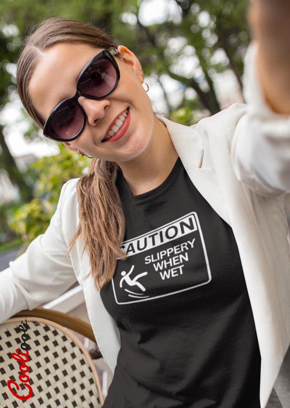 Slippery When Wet - Humorous Tee - Cooliooli T-Shirt