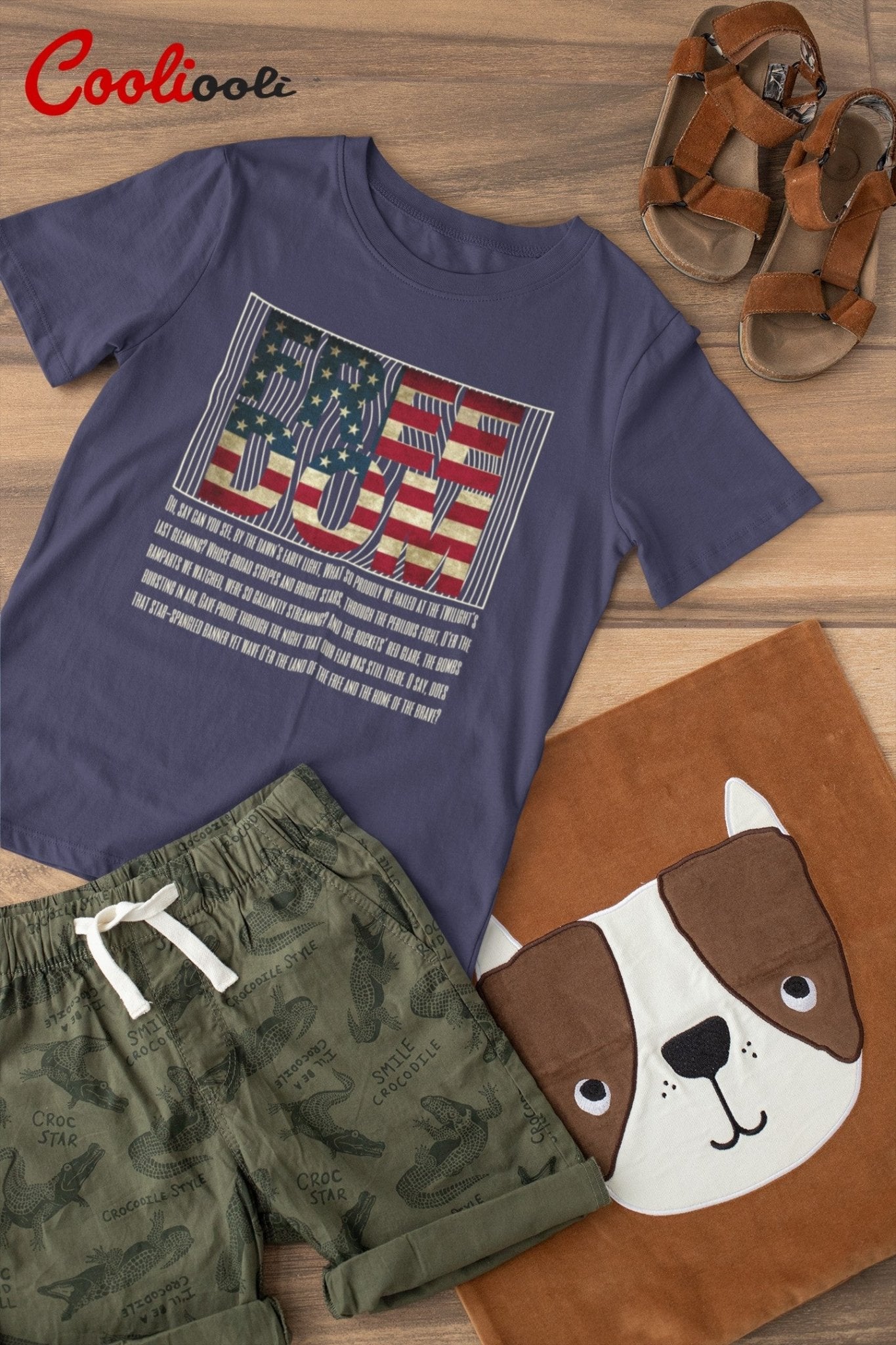 Stars and Stripes Patriotic Tee - Cooliooli T-Shirt