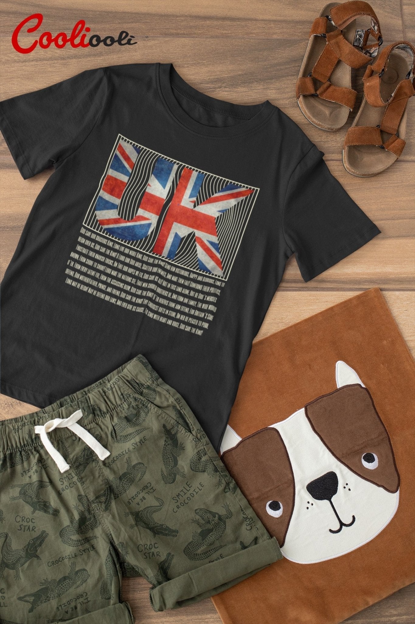 Union Jack - National Anthem Lyrics Tee - Cooliooli T-Shirt